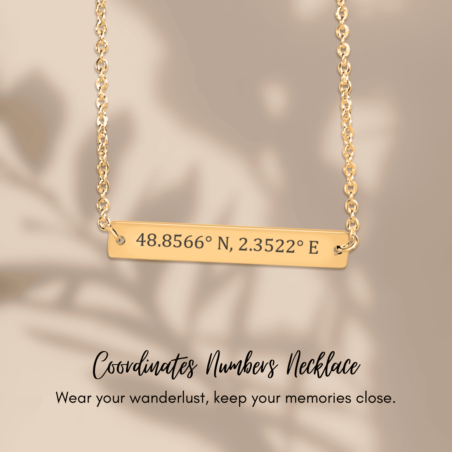 Personalized Coordinates Bar Necklace