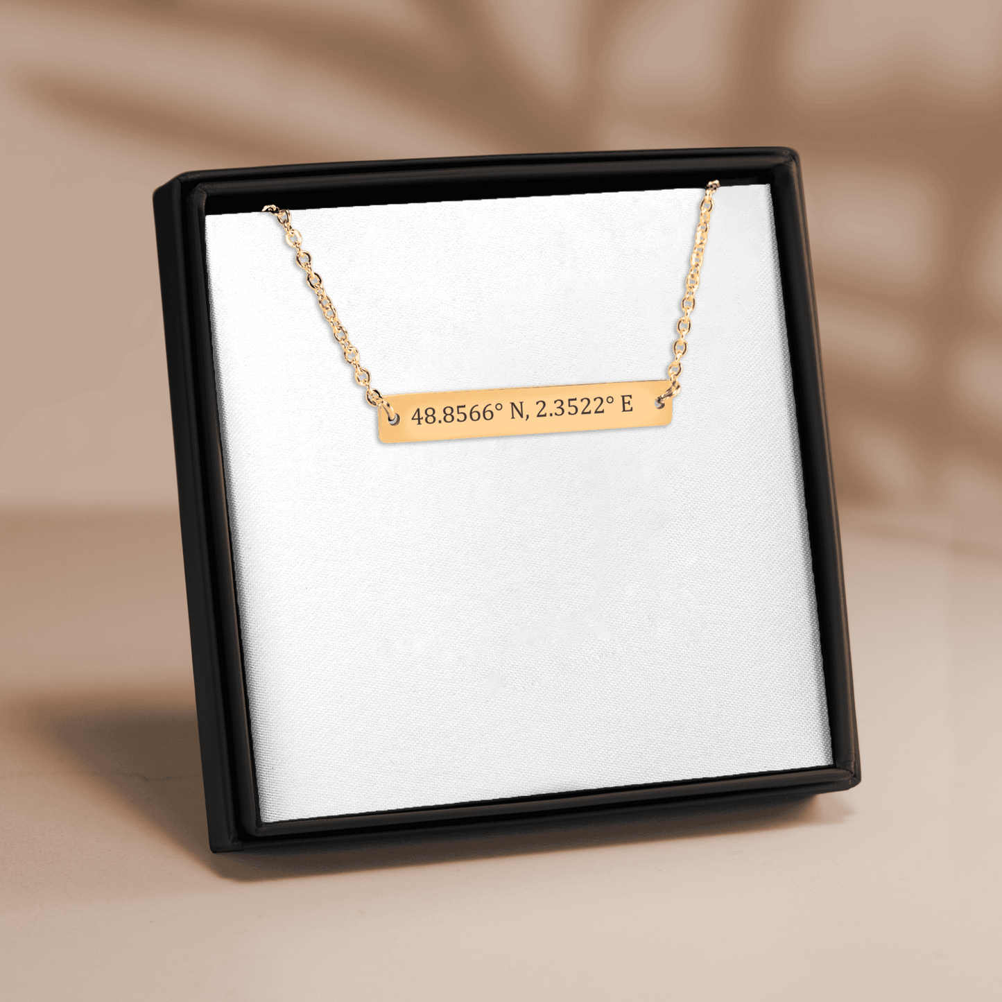 Personalized Coordinates Bar Necklace