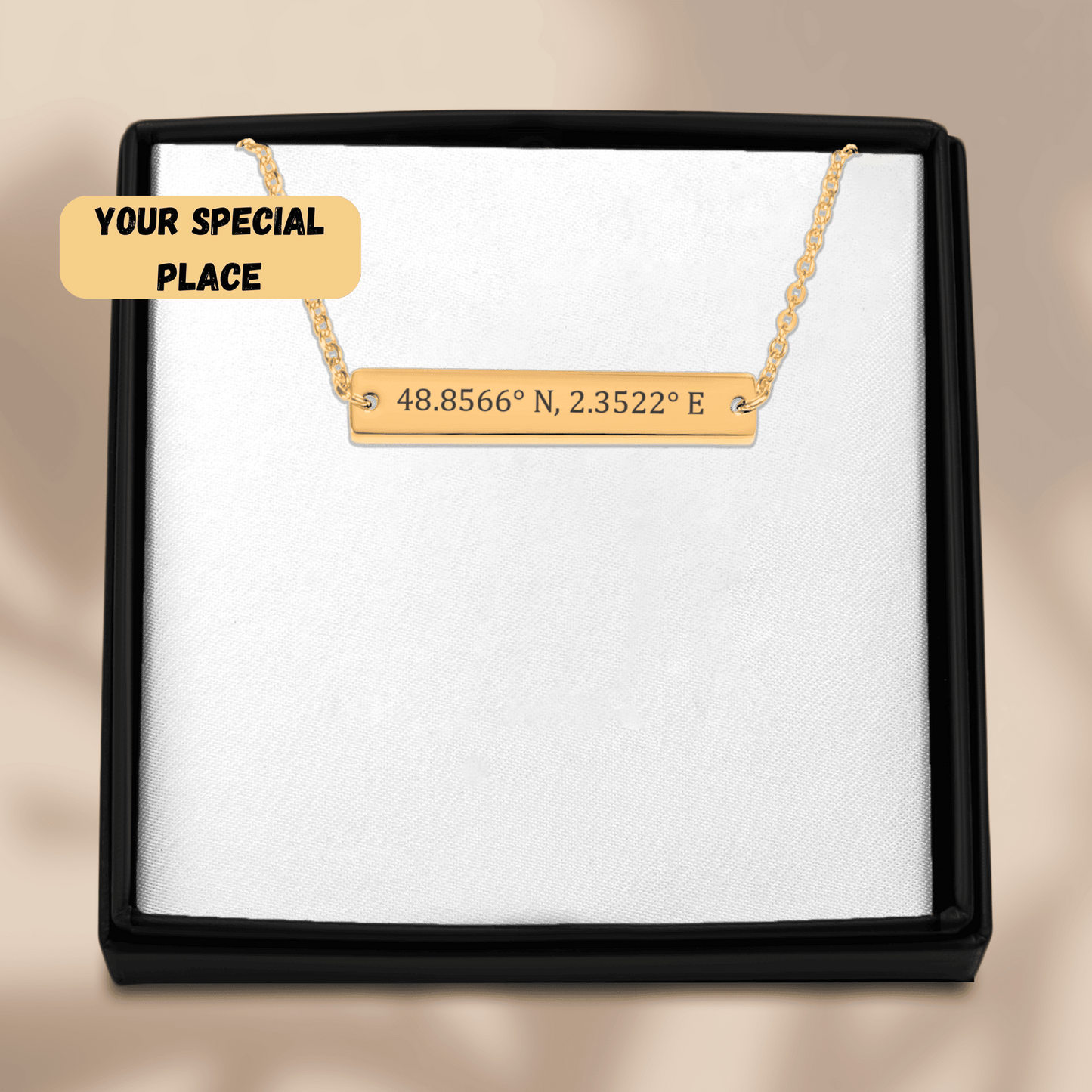 Personalized Coordinates Bar Necklace
