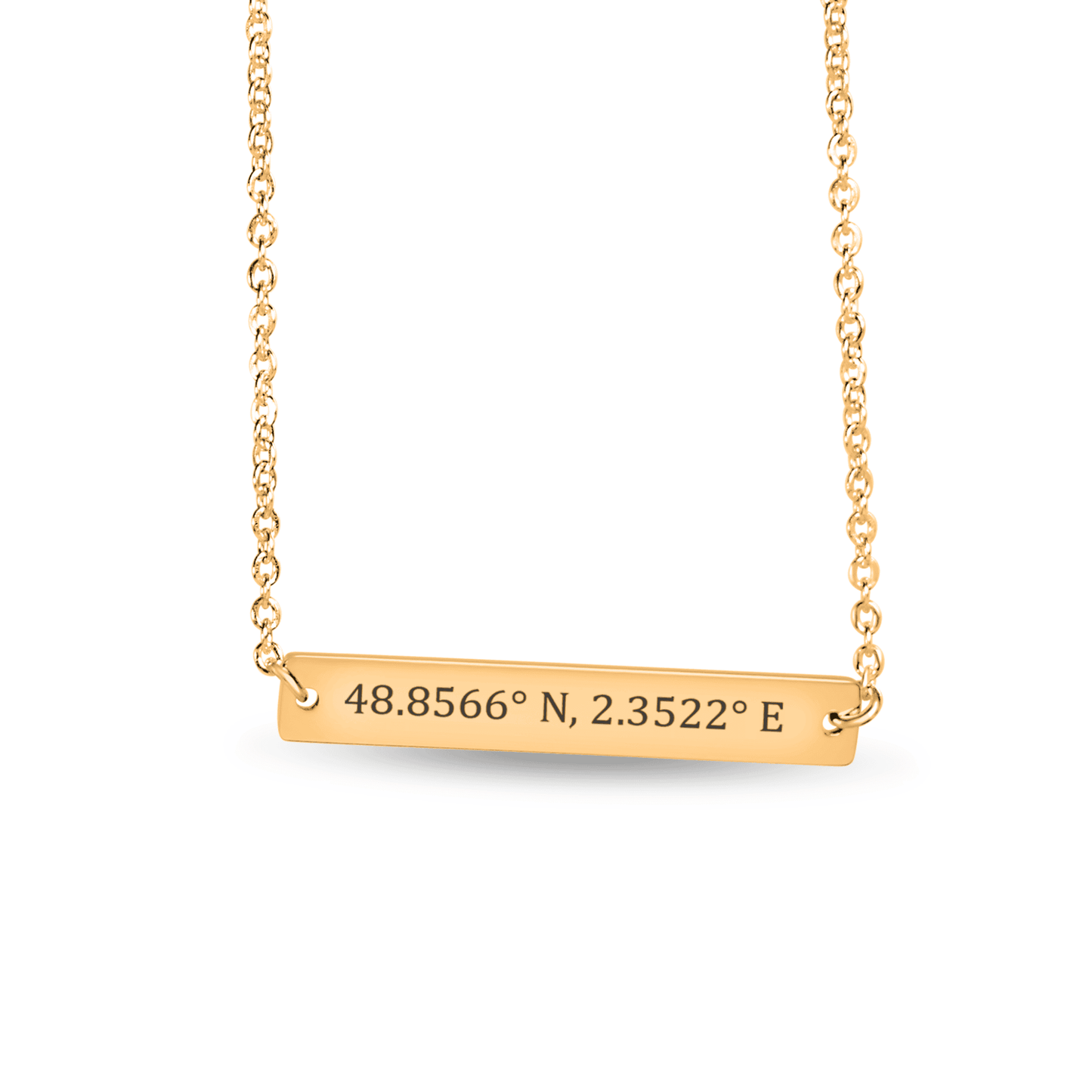 Personalized Coordinates Bar Necklace