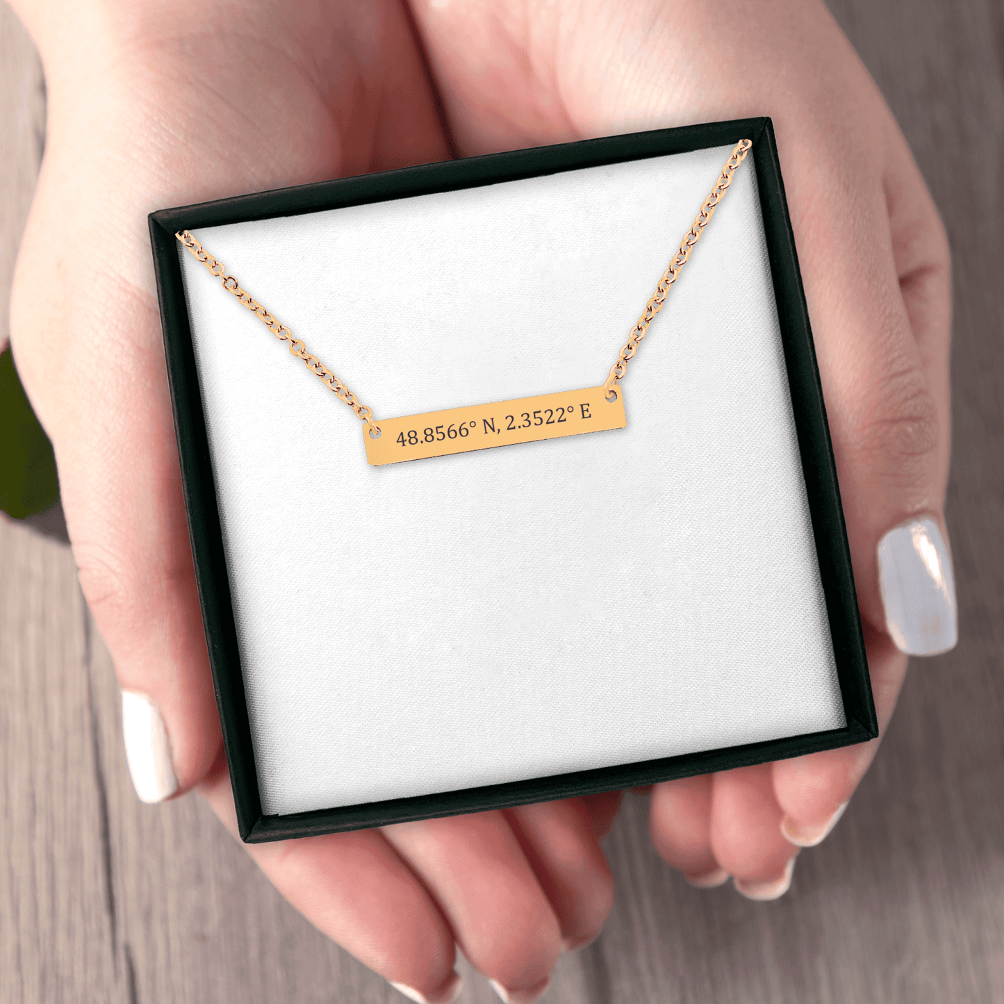 Personalized Coordinates Bar Necklace