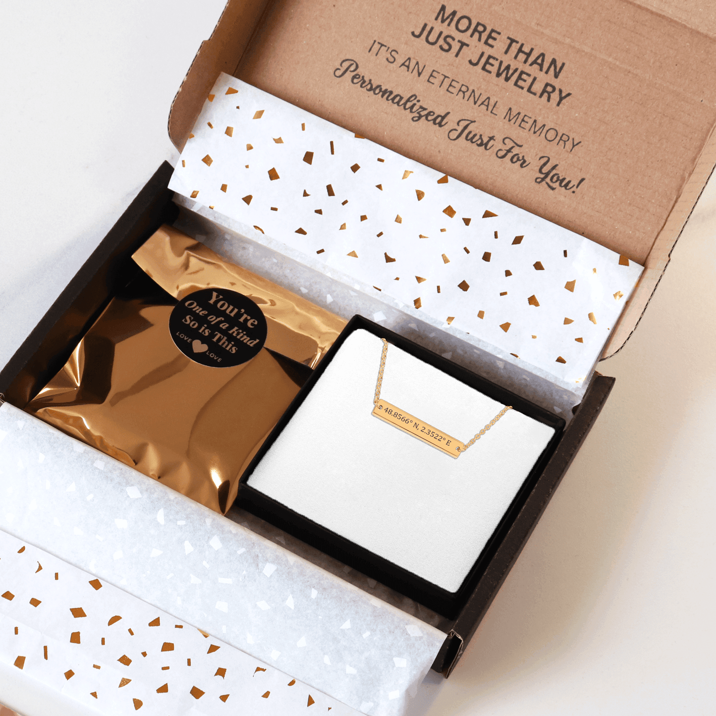 Personalized Coordinates Bar Necklace