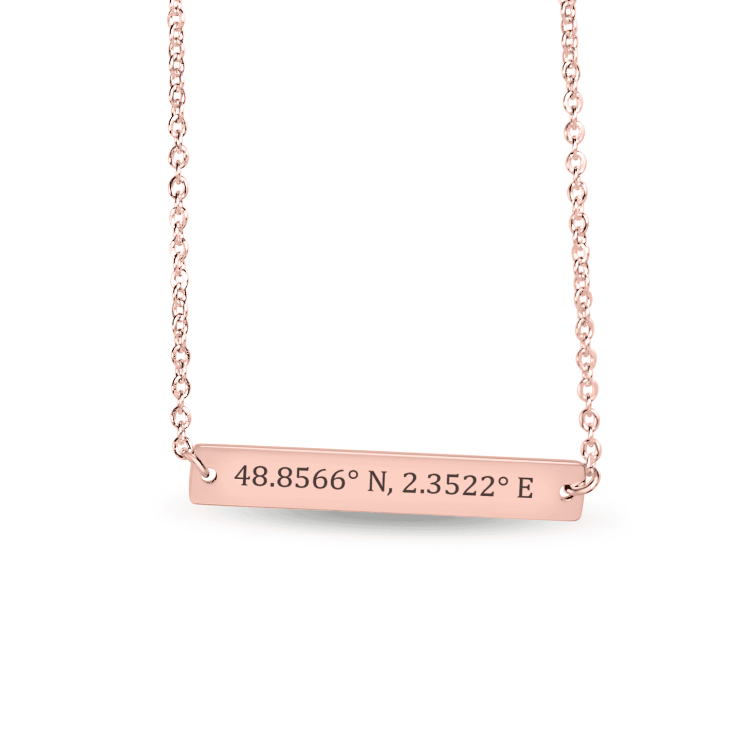 Personalized Coordinates Bar Necklace