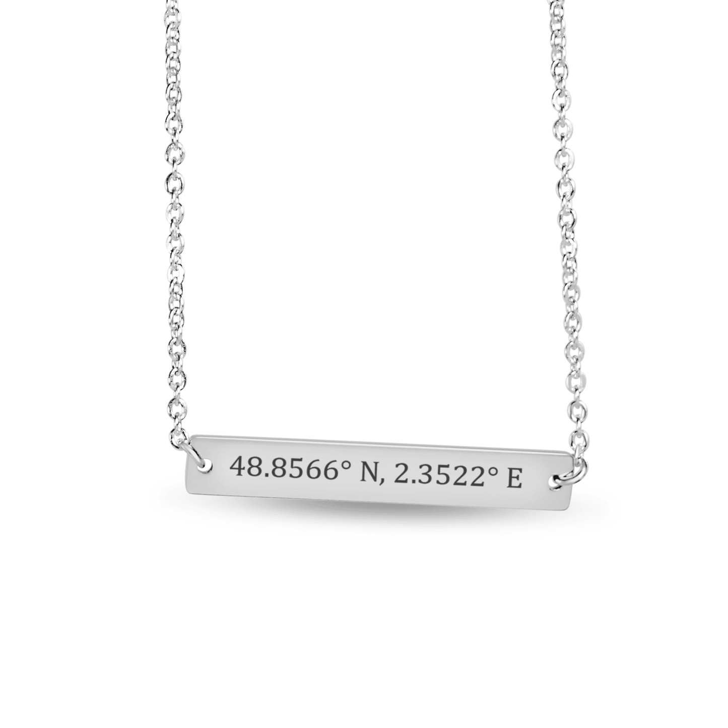 Personalized Coordinates Bar Necklace